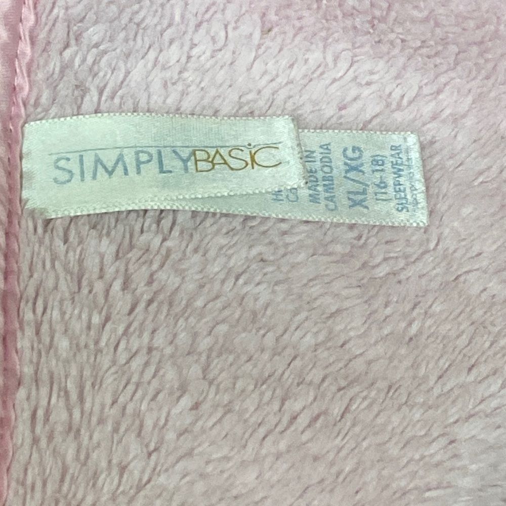 Simply Basic Pink Plush Robe Size XL - Picture 7 of 12
